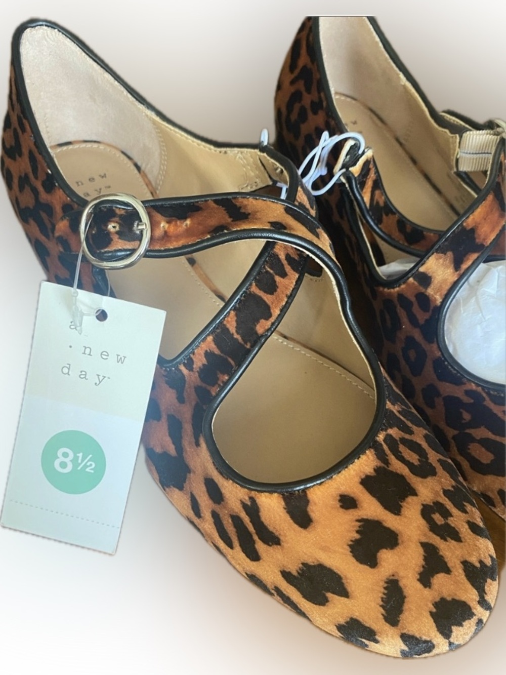 a new day Leopard Print Mary Jane Flats in Brown and Black